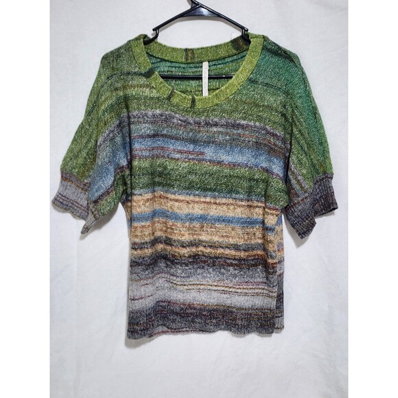 lea Sweaters - Lea & Nicole Women's Blue and Green Jumper Size medium